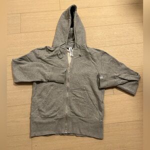 Loopwheeler x BEAMS Gray Cotton Hoodie Zip Up Double Zip Men’s M fits like S